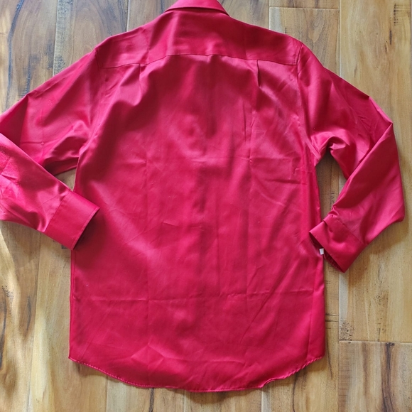 NWOT Bellissimo Men's Dress Shirt - Red 16R 32/33 - Picture 7 of 8